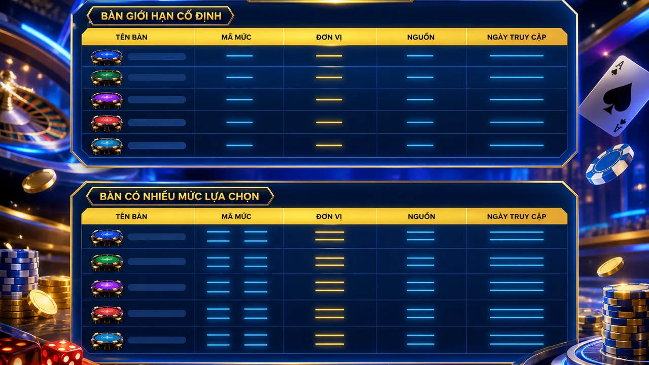 Checklist đối chiếu bàn cố định và linh hoạt: dữ liệu nào cần ghi trên 12bet?