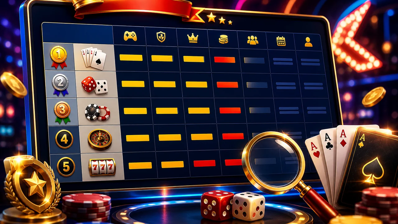 Đọc bảng xếp hạng trò chơi đúng cách: khung so sánh 12bet cho người chơi lâu năm