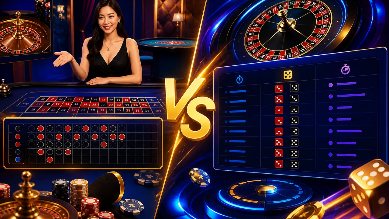 Nhịp ván nào hợp thói quen chơi lại? 12bet so sánh casino trực tiếp và casino tự động